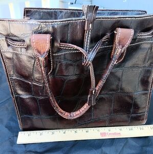 Dooney and bourke croc tassel tote